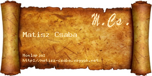 Matisz Csaba névjegykártya